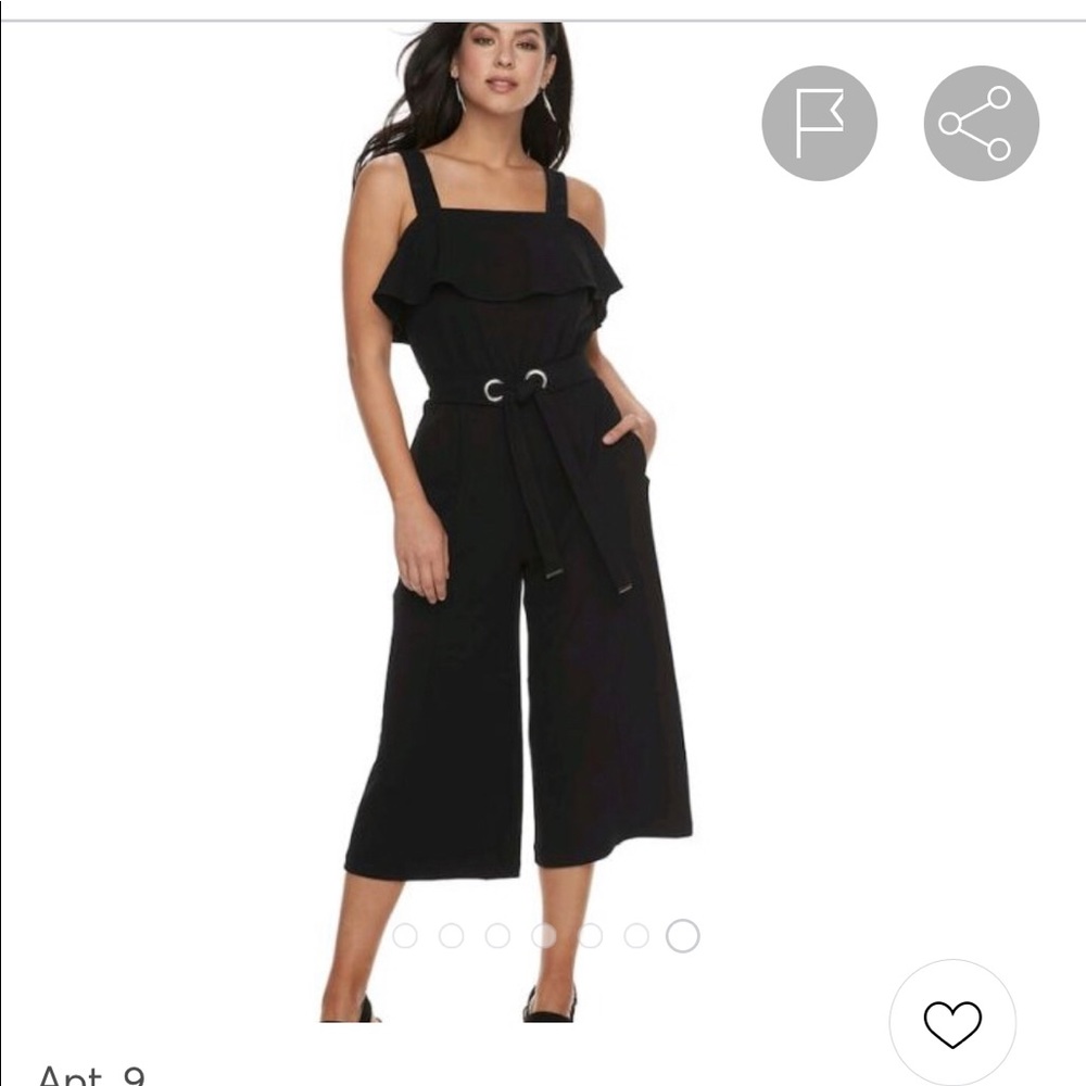 Black cropped jumpsuit, with pockets